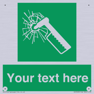 Custom sign safe condition emergency hammer